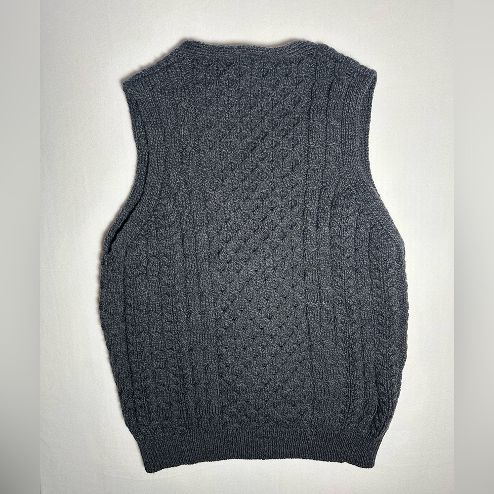 Aran Woollen Mills 100% Merino Wool Sweater Vest | Made in Ireland | Size L - Picture 6 of 6
